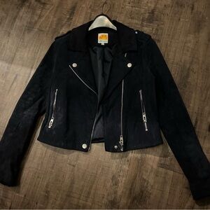 Navy Blue Suede Women's Jacket